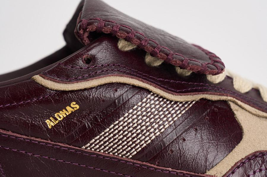 Sneakers donna stile vintage in pelle bordeaux e S100829 05 ALOHAS 