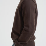 Felpa uomo girocollo in pile marrone SH9608 SKB LACOSTE 