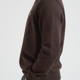 Felpa uomo girocollo in pile marrone SH9608 SKB LACOSTE 