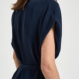 Abito donna midi blu AB000081D 12875S9200 HERNO 