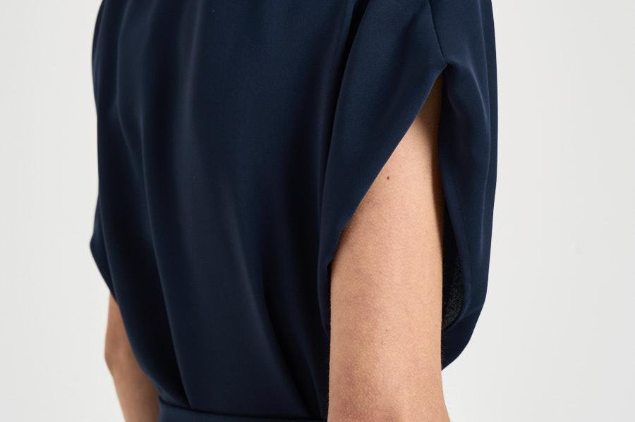 Abito donna midi blu AB000081D 12875S9200 HERNO 