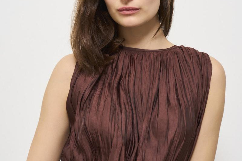 Abito donna lungo plissè bordeaux B57034 B578 ROBERTO COLLINA 