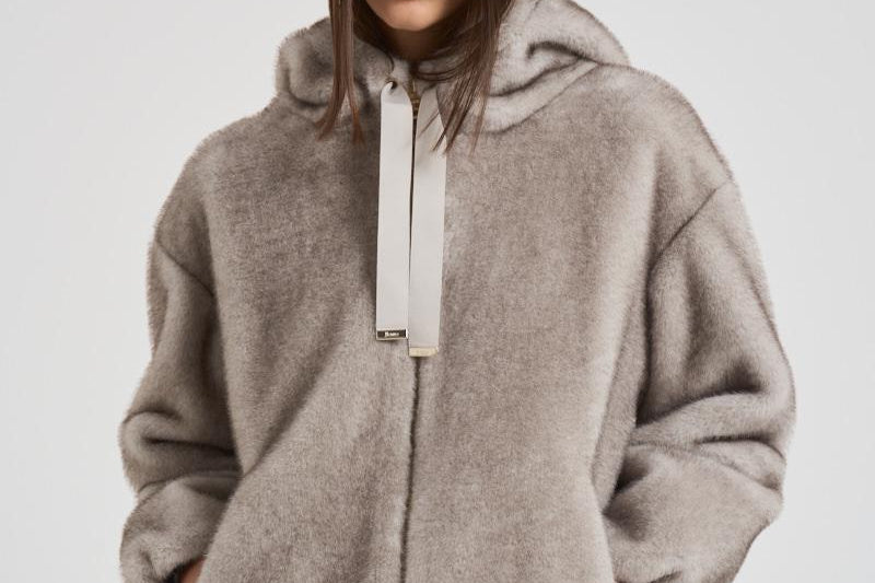 Bomber donna in ecopelliccia grigia GI000318D 9410 HERNO 