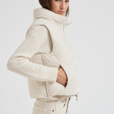 Piumino smanicato in velluto panna PI00157DR 1985 HERNO 