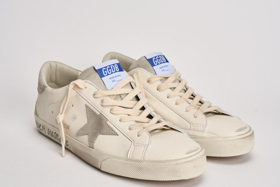 Sneakers uomo Super star bianca e grigia GMF00102 F00535911166 GOLDEN GOOSE 