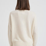 Maglione donna girocollo in cashmere panna AMELIE 755BLACN KUJTEN 