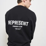 Felpa uomo girocollo nera OCM41115 BLACK001 REPRESENT 