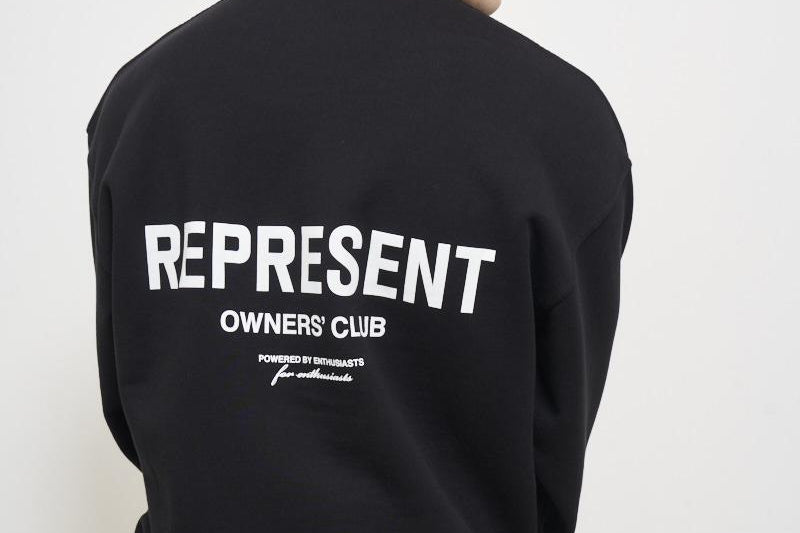 Felpa uomo girocollo nera OCM41115 BLACK001 REPRESENT 
