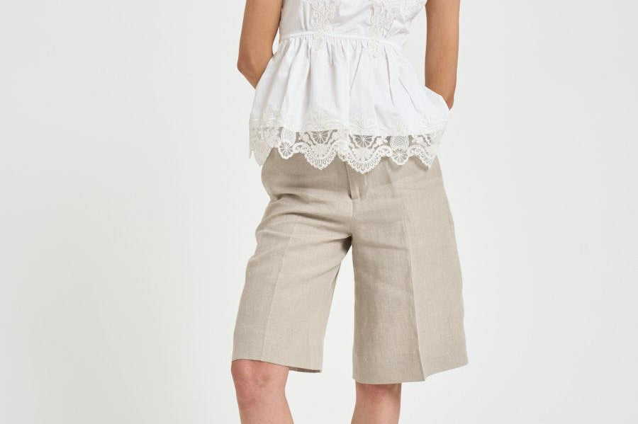 Top donna con ricami bianco W08170581 WHITE MAURIZIO MYKONOS 