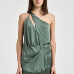 Top monospalla Carmita donna verde salvia Y6SM03 S29 SEMICOUTURE 