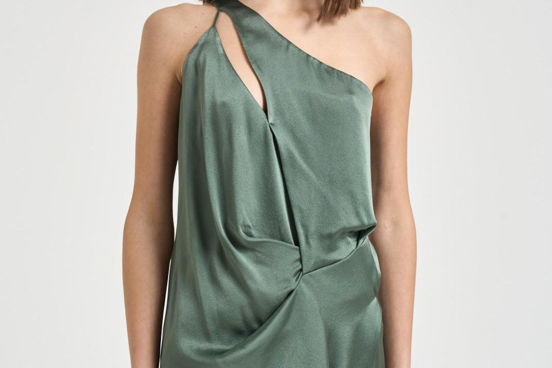 Top monospalla Carmita donna verde salvia Y6SM03 S29 SEMICOUTURE 