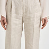 Pantalone donna con pinces panna SIMONA VT1502LT BEIGE BERWICH 