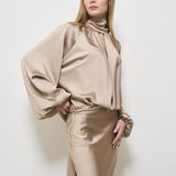 Camicia donna satinata beige T170941C GREIGE THE ANDAMANE 