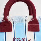 Borsa donna Colette a righe celeste e bianca COLETTE 00938L MC2 SAINT BARTH 