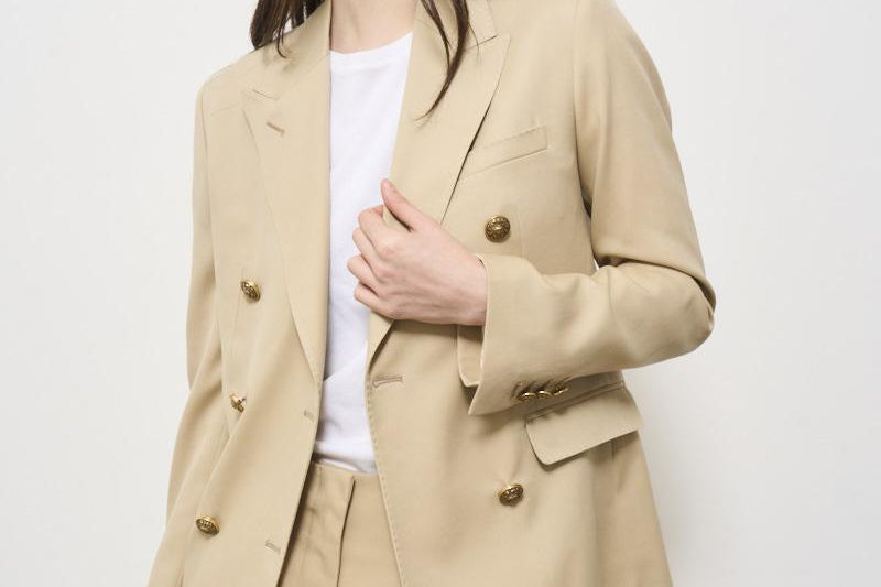 Blazer donna doppiopetto beige GWP00829 P00126715272 GOLDEN GOOSE 