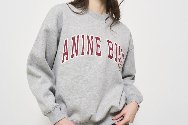 Felpa donna grigia con stampa rossa 11451 GRM1 ANINE BING 