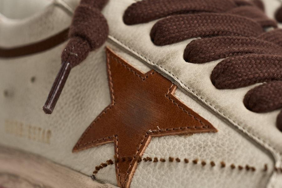 Sneakers uomo Super-star crema e tabacco GMF00758 F00811015400 GOLDEN GOOSE 