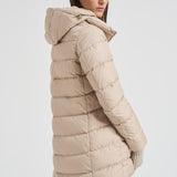 Piumino donna in nylon midi beige PI0660D 1985 HERNO 
