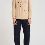 Giacca uomo doppiopetto in velluto panna CN4963 G1058 CIRCOLO 1901 