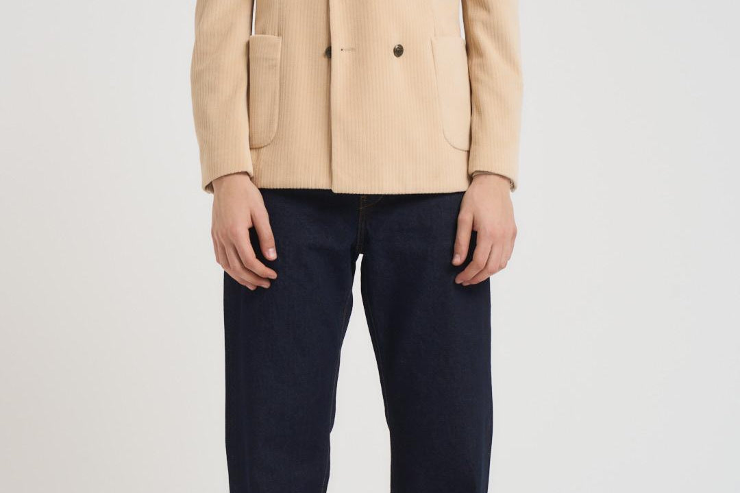 Giacca uomo doppiopetto in velluto panna CN4963 G1058 CIRCOLO 1901 