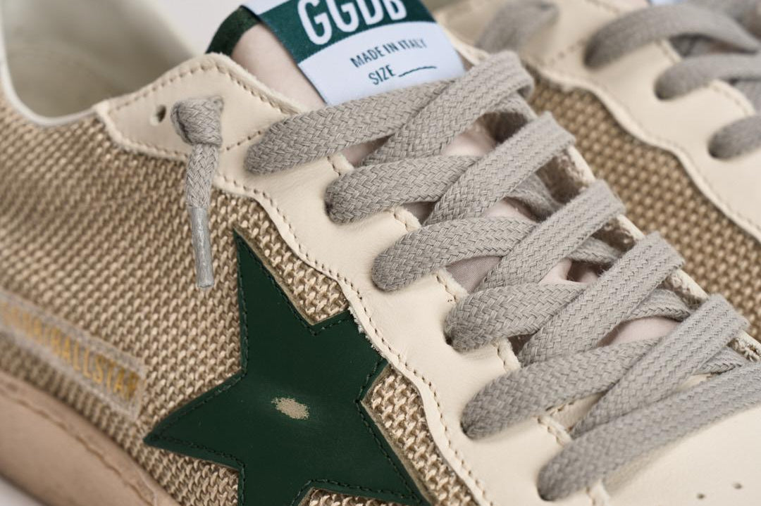 Sneakers uomo Ball Star beige e verde GMF00117 F00816183257 GOLDEN GOOSE 