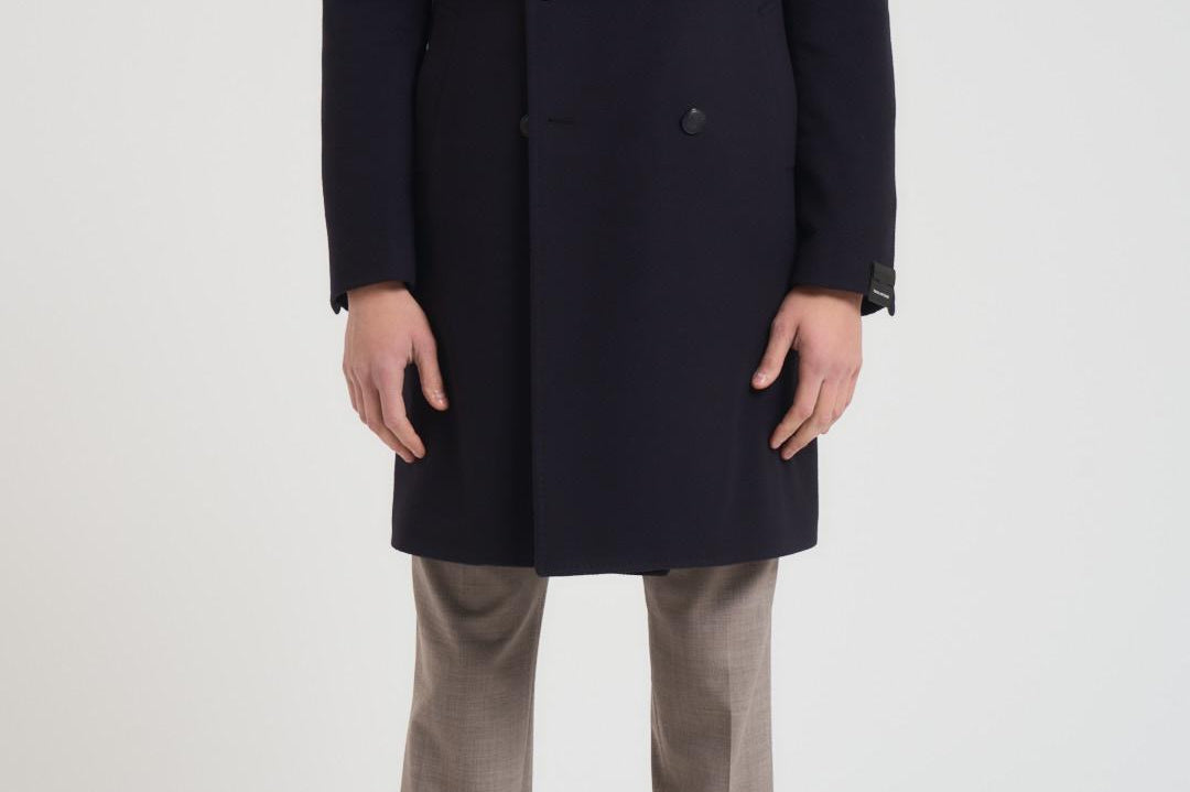 Cappotto uomo doppiopetto blu notte ARDEN 350001B5054 TAGLIATORE 