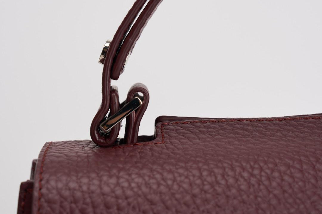Borsa donna Sveva Soft Media a spalla in pelle con tracolla chianti BT2006SOF CHIANTI ORCIANI 
