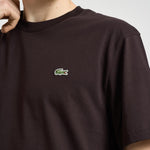 T-shirt uomo girocollo marrone TH7318 3LA LACOSTE 
