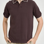 Polo uomo in maglia marrone SLOANCONTRAST 18 MC2 SAINT BARTH 