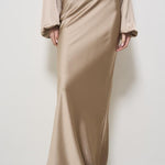 Gonna donna lunga satina beige T170351A GREIGE THE ANDAMANE 