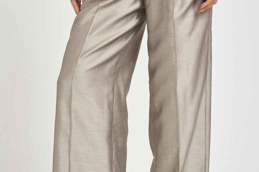 Pantalone donna palazzo in organza grigio E04452D 970 PESERICO 
