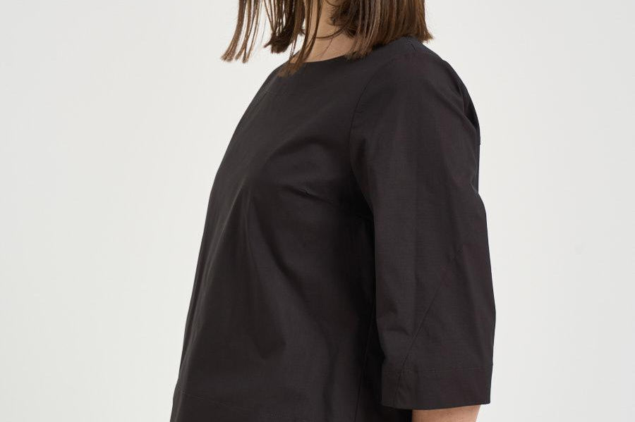 Blusa donna girocollo marrone F6SK06 W18 LIVIANA CONTI 