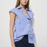 Camicia donna Nicol a righe celeste Y5SK34 75RIG SEMICOUTURE 
