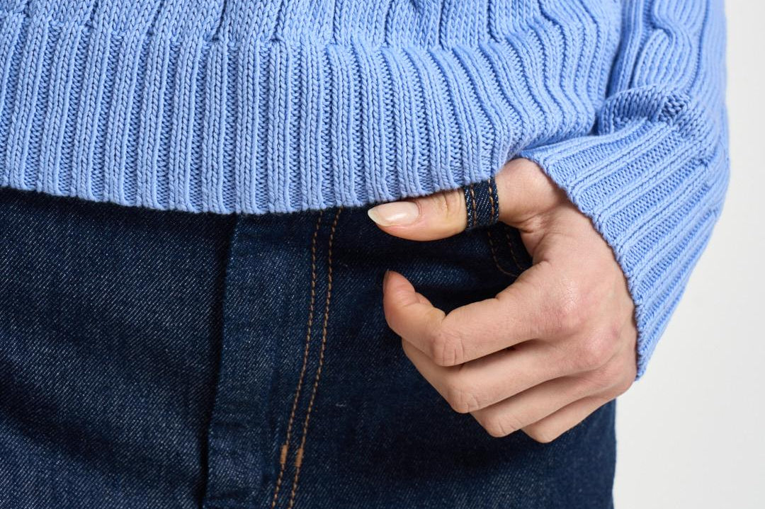 Maglione donna girocollo a trecce celeste 211971869 009 RALPH LAUREN 