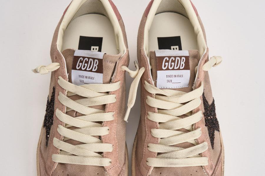 Sneakers donna Ball Star in suede rosa cipria GWF00117 F00869425819 GOLDEN GOOSE 