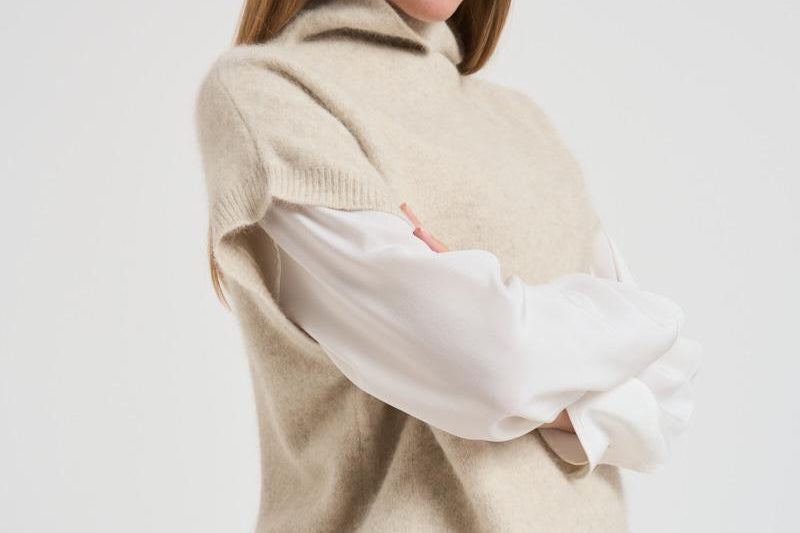 Maglia donna gilet panna D540924 LACOON084BURRO P.a.r.o.s.h. 