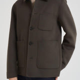 Cappotto uomo corto verde militare CARY DARK GREEN ACCADEMIE TESSILI 