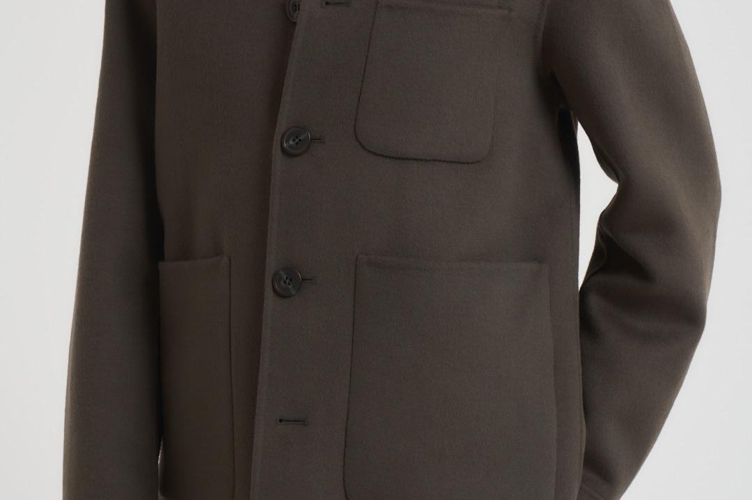 Cappotto uomo corto verde militare CARY DARK GREEN ACCADEMIE TESSILI 