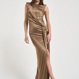 Abito donna drappeggiato tortora ABR24 229 ELISABETTA FRANCHI 