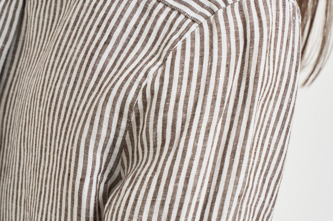 Camicia donna a righe marroni 211A96158 007 RALPH LAUREN 