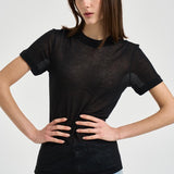 T-shirt donna girocollo nera 31742 1433BLACK FILIPPA K 