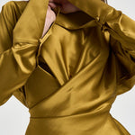 Camicia donna Xenia drappeggio in vita oro 726SS7827S GOLDEN DANAME 