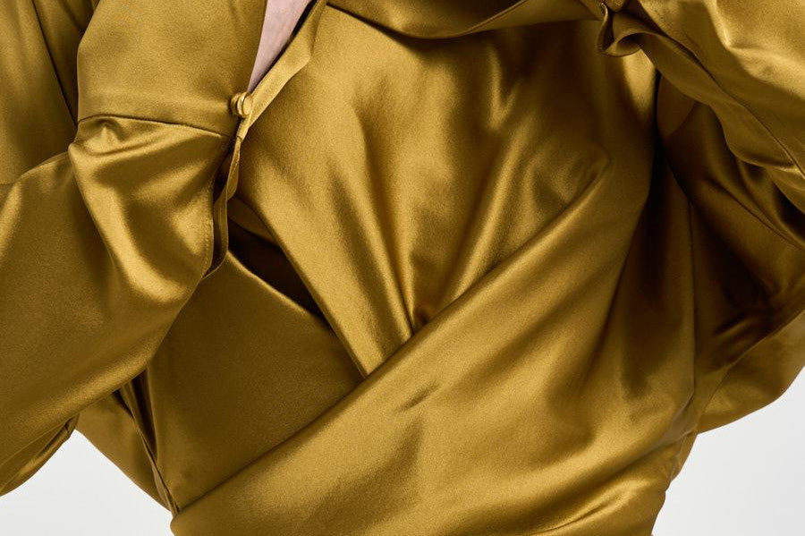 Camicia donna Xenia drappeggio in vita oro 726SS7827S GOLDEN DANAME 