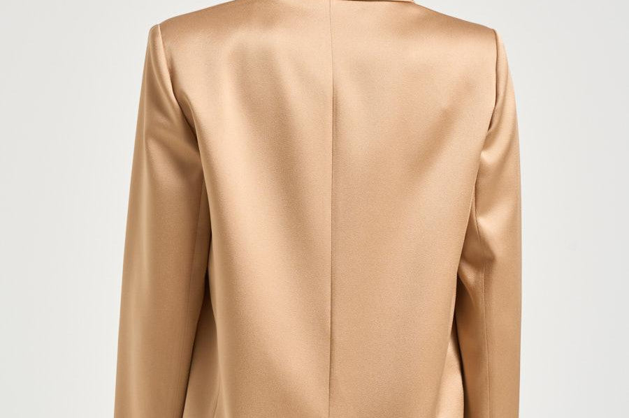 Blazer donna in raso crema dorato 14547 1012 FORTE FORTE 