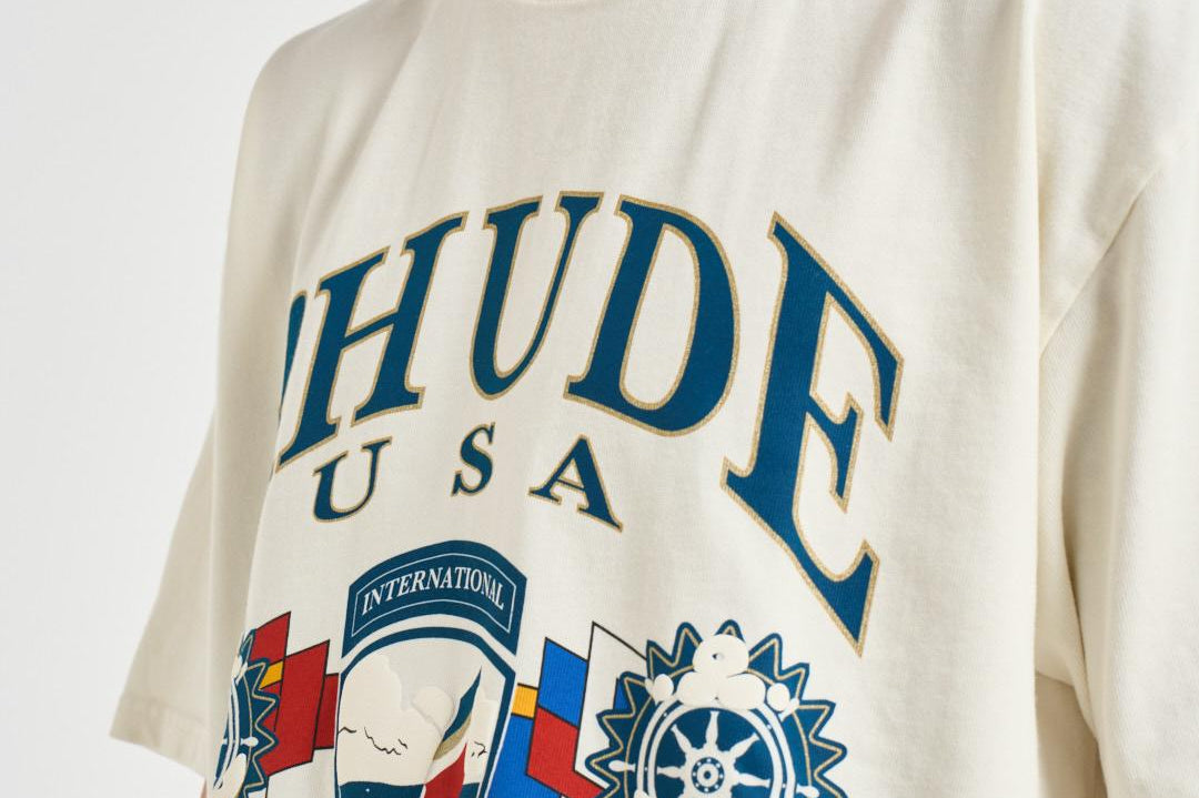 T-shirt uomo con stampa bianca TT10012 3166WHITE RHUDE 