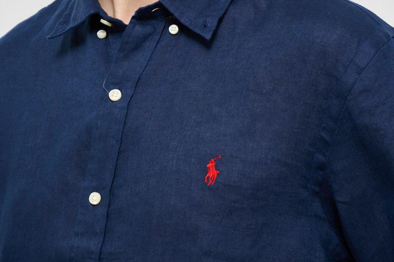 Camicia uomo in lino blu 710968915 007 RALPH LAUREN 