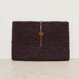 Clutch donna in rafia marrone V7.4AF CHOCOLATE MANEBI' 