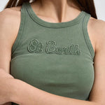 Top donna a costine verde salvia ADA VINTAGE 00470L MC2 SAINT BARTH 