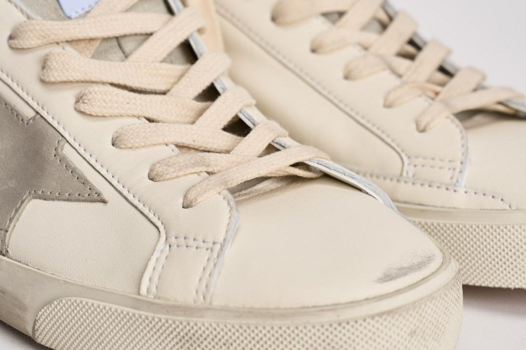Sneakers uomo Super star bianca e grigia GMF00102 F00535911166 GOLDEN GOOSE 