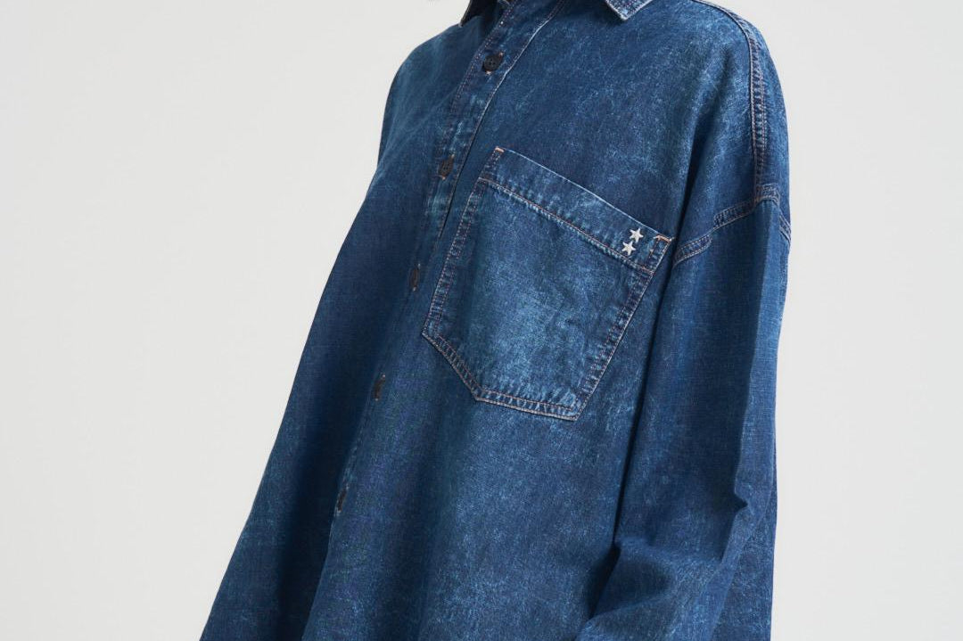 Camicia donna in denim scuro RENA ECLIPSE ICON DENIM 